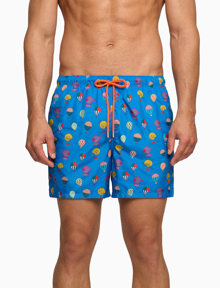Boxer mare uomo fantasia mongolfiere su fondo su fondo azzurro - Gallo 1927 - Official Online Shop