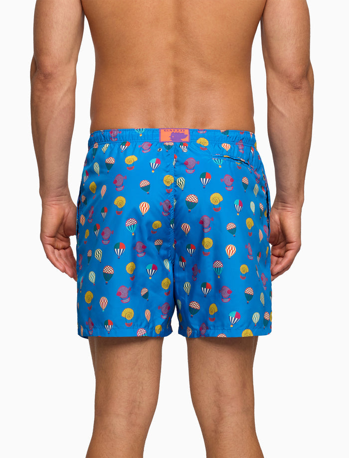 Boxer mare uomo fantasia mongolfiere su fondo su fondo azzurro - Gallo 1927 - Official Online Shop