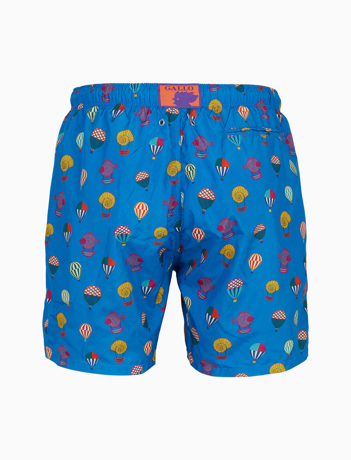 Boxer mare uomo fantasia mongolfiere su fondo su fondo azzurro - Gallo 1927 - Official Online Shop