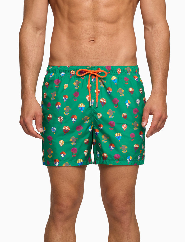 Boxer mare uomo fantasia mongolfiere su fondo su fondo verde - Gallo 1927 - Official Online Shop