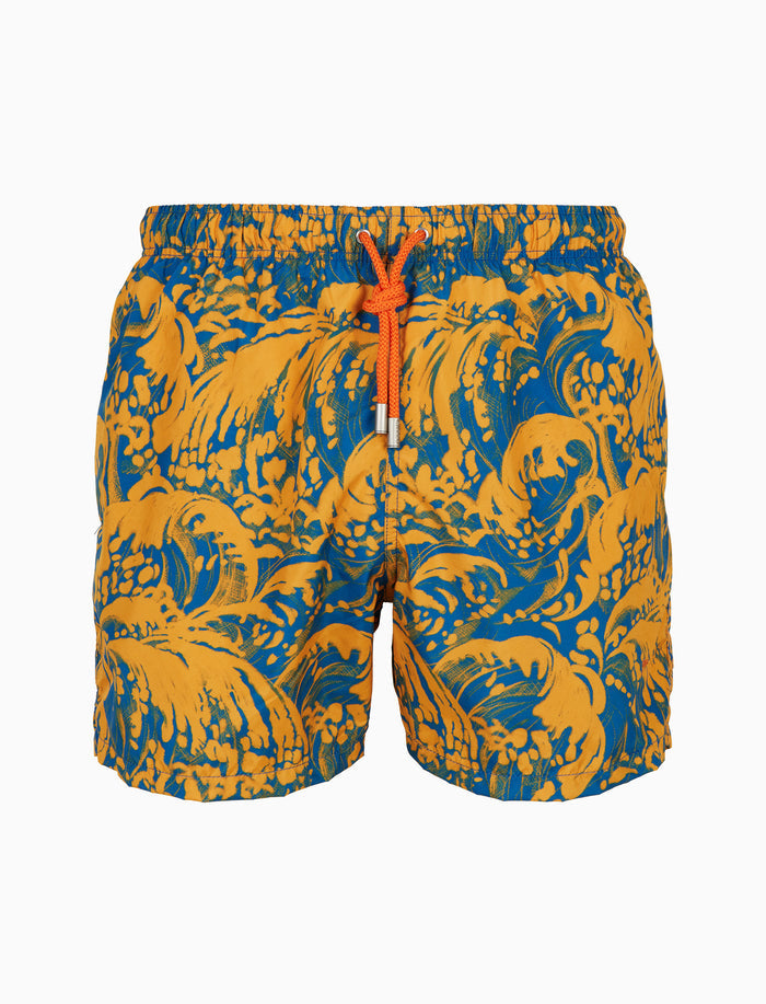 Boxer mare uomo fantasia onde giallo - Gallo 1927 - Official Online Shop