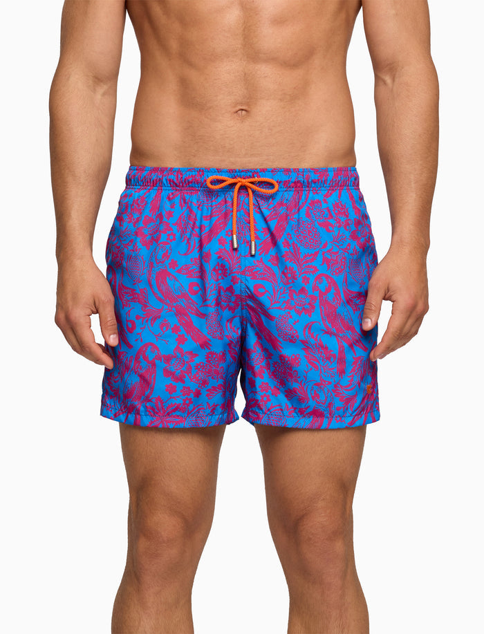 Boxer mare uomo fantasia pappagalli su fondo azzurro - Gallo 1927 - Official Online Shop