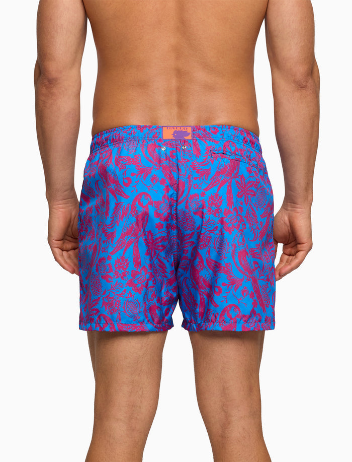 Boxer mare uomo fantasia pappagalli su fondo azzurro - Gallo 1927 - Official Online Shop