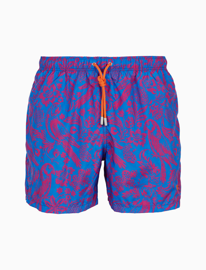 Boxer mare uomo fantasia pappagalli su fondo azzurro - Gallo 1927 - Official Online Shop