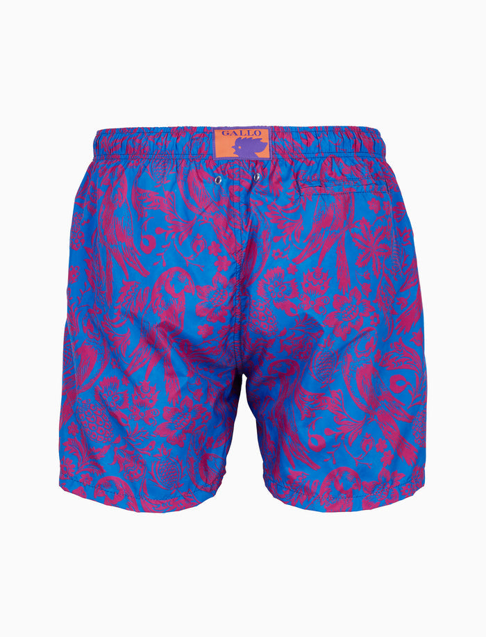 Boxer mare uomo fantasia pappagalli su fondo azzurro - Gallo 1927 - Official Online Shop