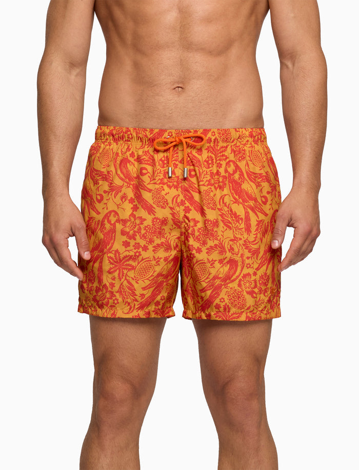 Boxer mare uomo fantasia pappagalli su fondo giallo - Gallo 1927 - Official Online Shop