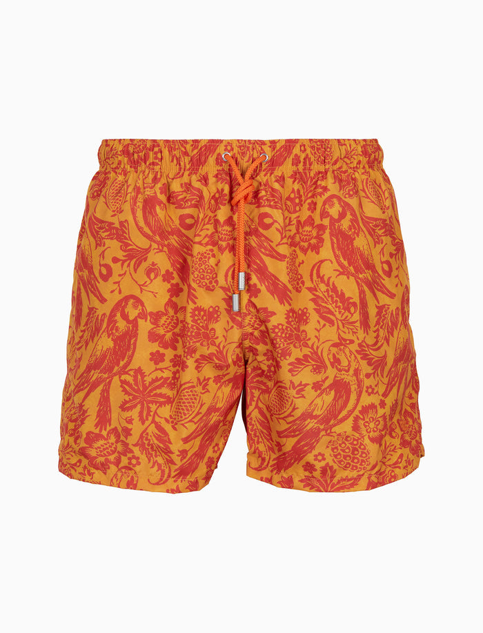 Boxer mare uomo fantasia pappagalli su fondo giallo - Gallo 1927 - Official Online Shop