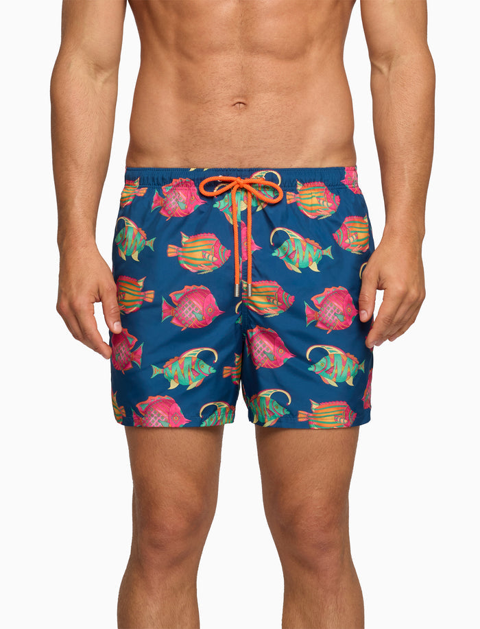 Boxer mare uomo fantasia pesci su fondo blu - Gallo 1927 - Official Online Shop