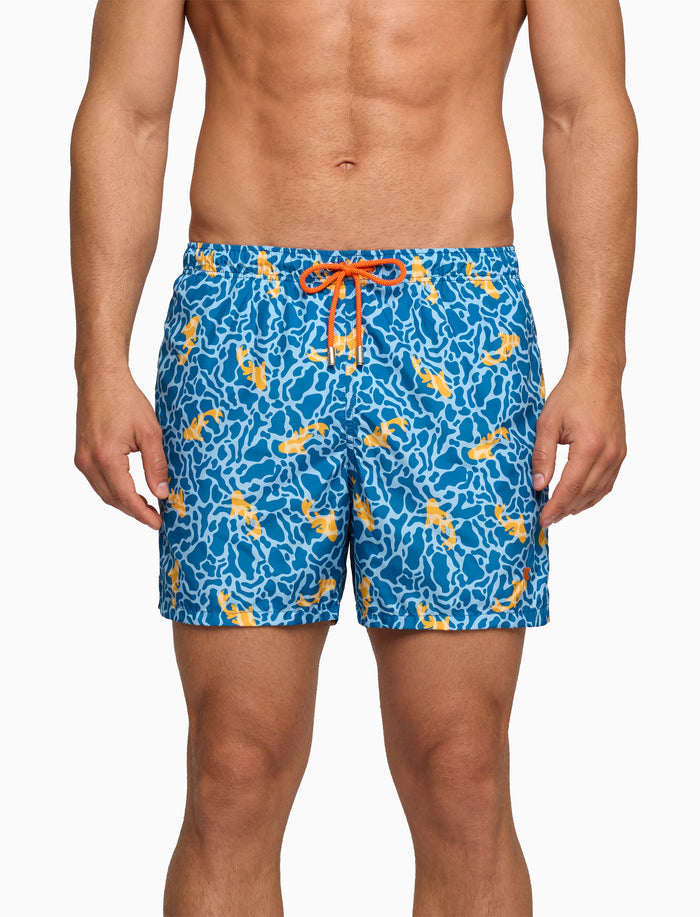 Boxer mare uomo fantasia pesci su fondo blu - Gallo 1927 - Official Online Shop
