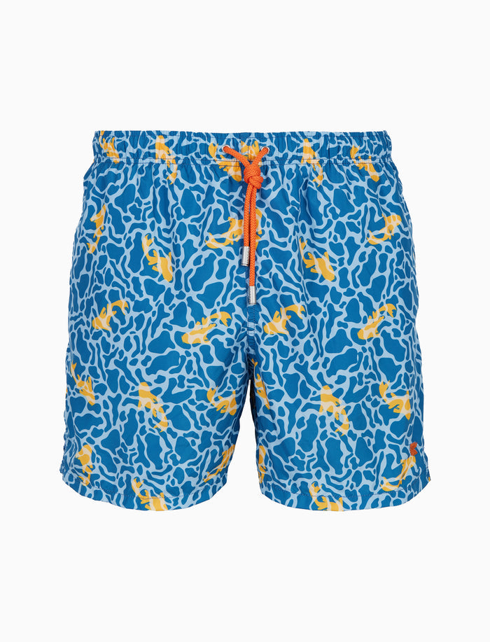 Boxer mare uomo fantasia pesci su fondo blu - Gallo 1927 - Official Online Shop