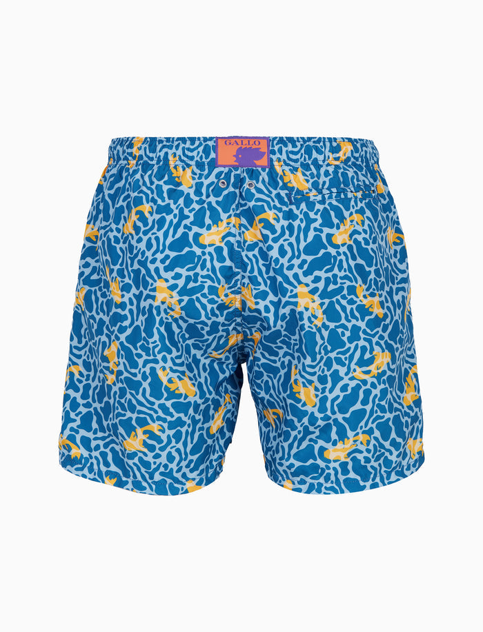 Boxer mare uomo fantasia pesci su fondo blu - Gallo 1927 - Official Online Shop