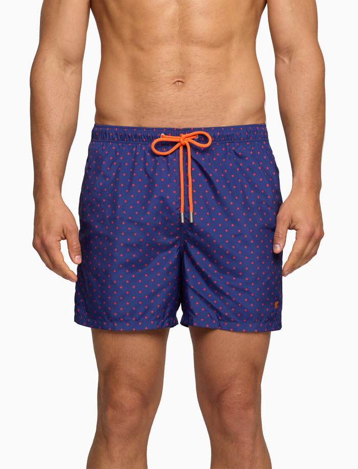 Boxer mare uomo fantasia pois blu - Gallo 1927 - Official Online Shop