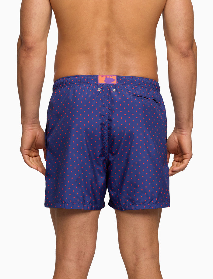 Boxer mare uomo fantasia pois blu - Gallo 1927 - Official Online Shop