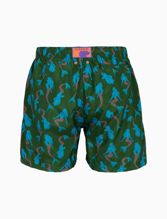 Boxer mare uomo fantasia sirene su fondo verde - Gallo 1927 - Official Online Shop