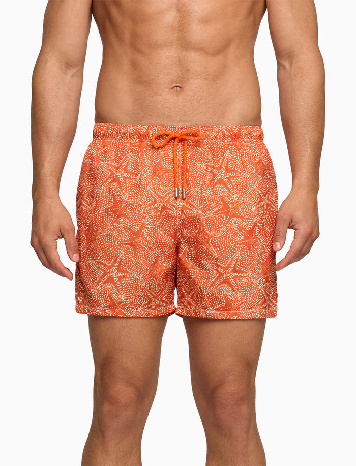 Boxer mare uomo fantasia stelle marine arancio - Gallo 1927 - Official Online Shop