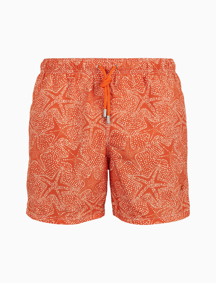Boxer mare uomo fantasia stelle marine arancio - Gallo 1927 - Official Online Shop