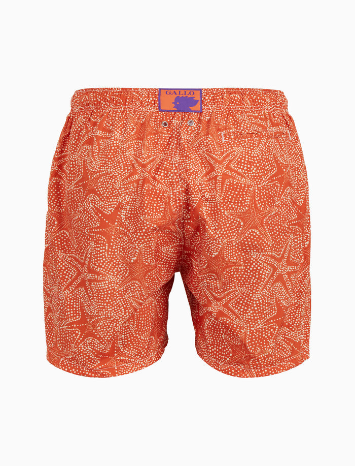 Boxer mare uomo fantasia stelle marine arancio - Gallo 1927 - Official Online Shop