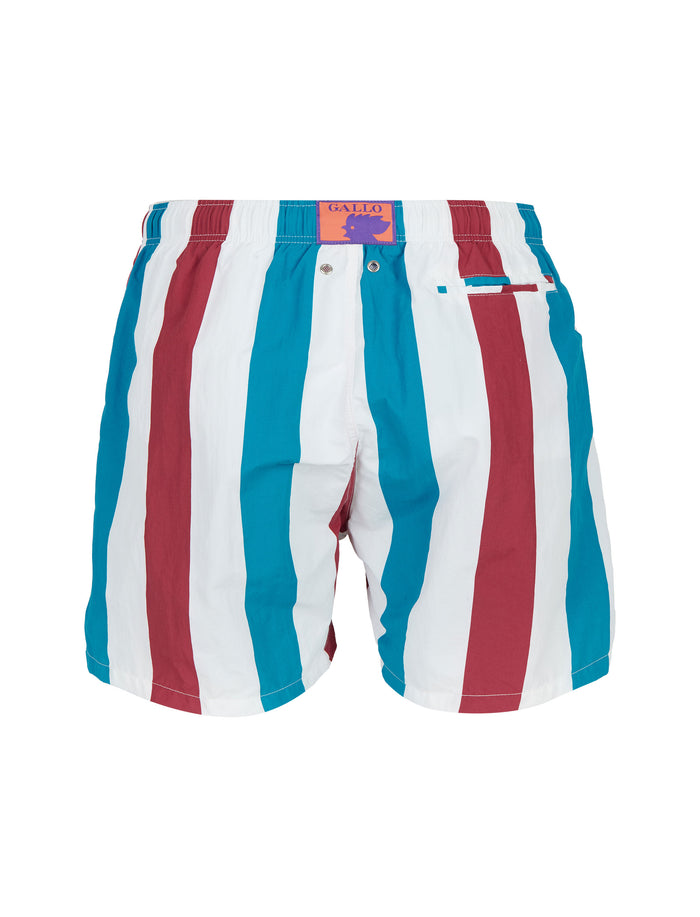 Boxer mare uomo righe tricolor bordò - Gallo 1927 - Official Online Shop
