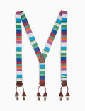 Bretella elastica unisex a righe multicolor bianco - Gallo 1927 - Official Online Shop