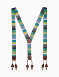 Bretella elastica unisex a righe multicolor verde - Gallo 1927 - Official Online Shop