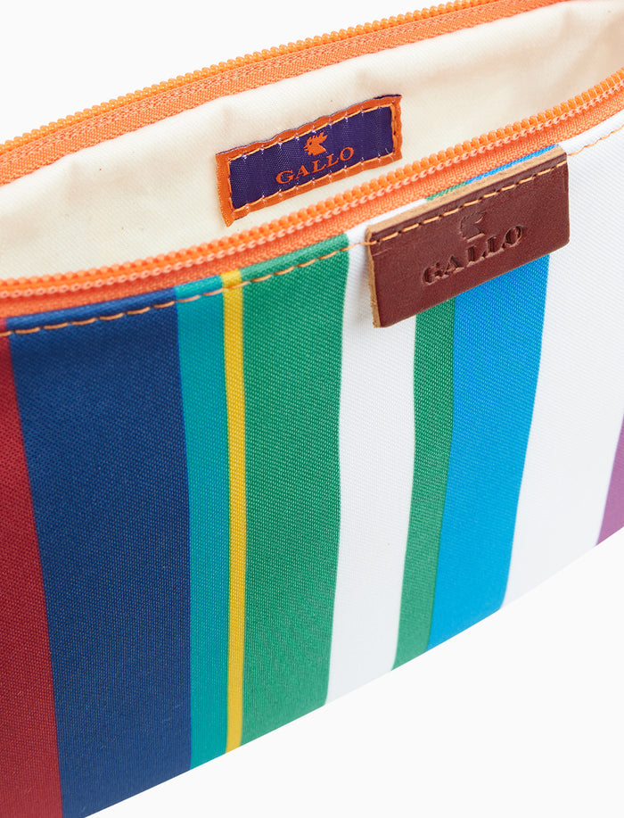 Bustina contemporary unisex bianco righe multicolor - Gallo 1927 - Official Online Shop