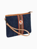 Bustina piatta unisex in canvas di cotone blu tinta unita - Gallo 1927 - Official Online Shop