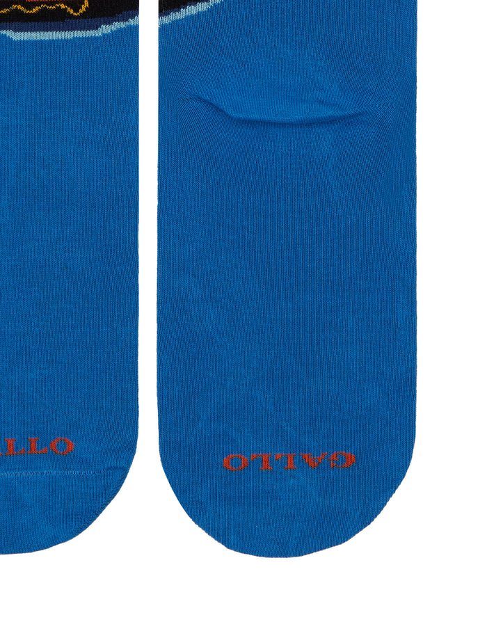 Calze corte donna cotone azzurro fantasia Venezia Ponte di Rialto - Gallo 1927 - Official Online Shop