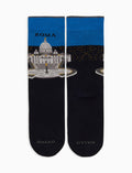 Calze corte donna cotone blu fantasia Roma Piazza San Pietro - Gallo 1927 - Official Online Shop