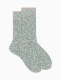 Calze corte unisex cotone costa tinta unita melange verde - Gallo 1927 - Official Online Shop