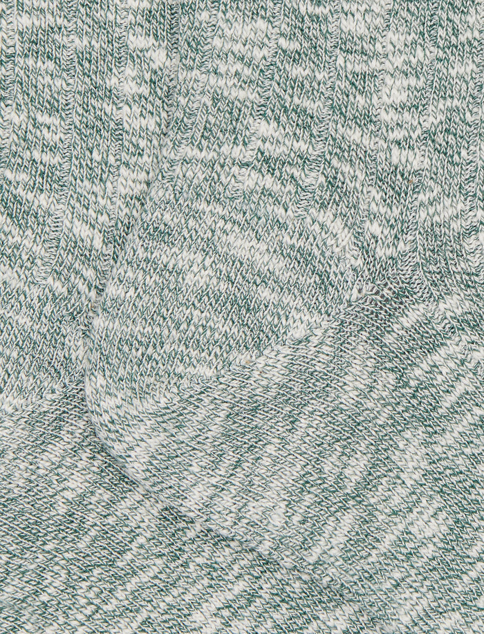 Calze corte unisex cotone costa tinta unita melange verde - Gallo 1927 - Official Online Shop