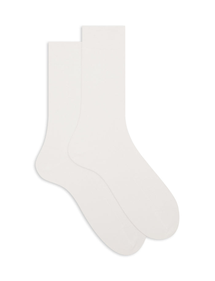 Calze corte uomo cotone costa tinta unita bianco - Gallo 1927 - Official Online Shop