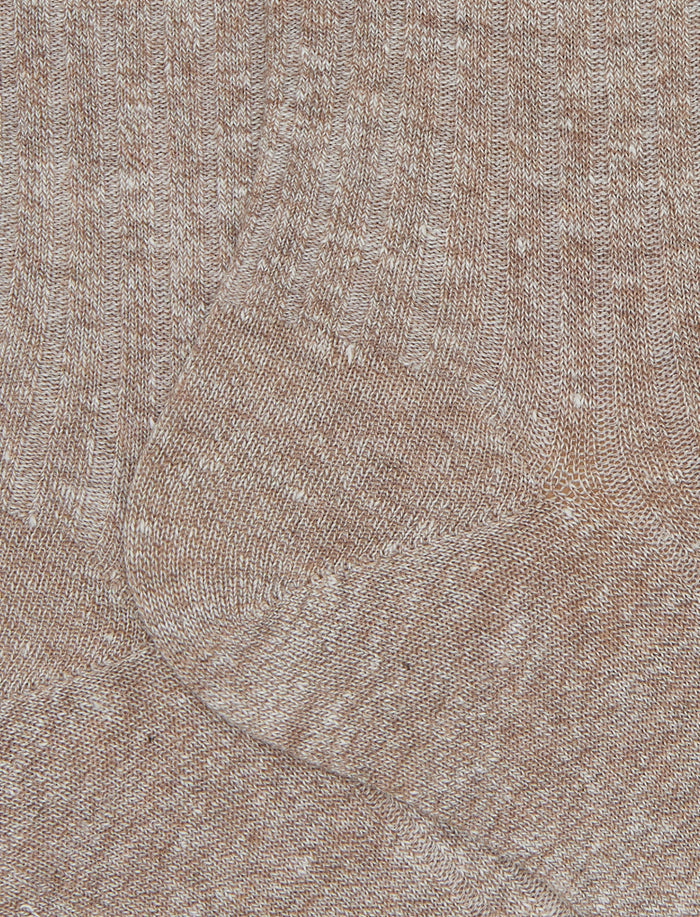 Calze corte uomo cotone e lino costa tinta unita beige - Gallo 1927 - Official Online Shop