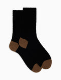 Calze corte uomo lana bouclé nero tinta unita e contrasti - Gallo 1927 - Official Online Shop
