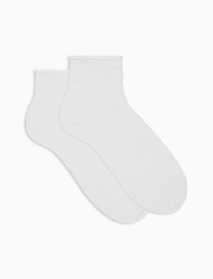 Calze cortissime donna cotone bianco tinta unita - Gallo 1927 - Official Online Shop
