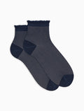 Calze cortissime donna tinta unita blu con effetto scintillante - Gallo 1927 - Official Online Shop