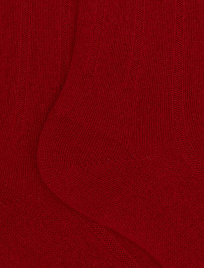 Calze lunghe donna cashmere rosso costa tinta unita - Gallo 1927 - Official Online Shop