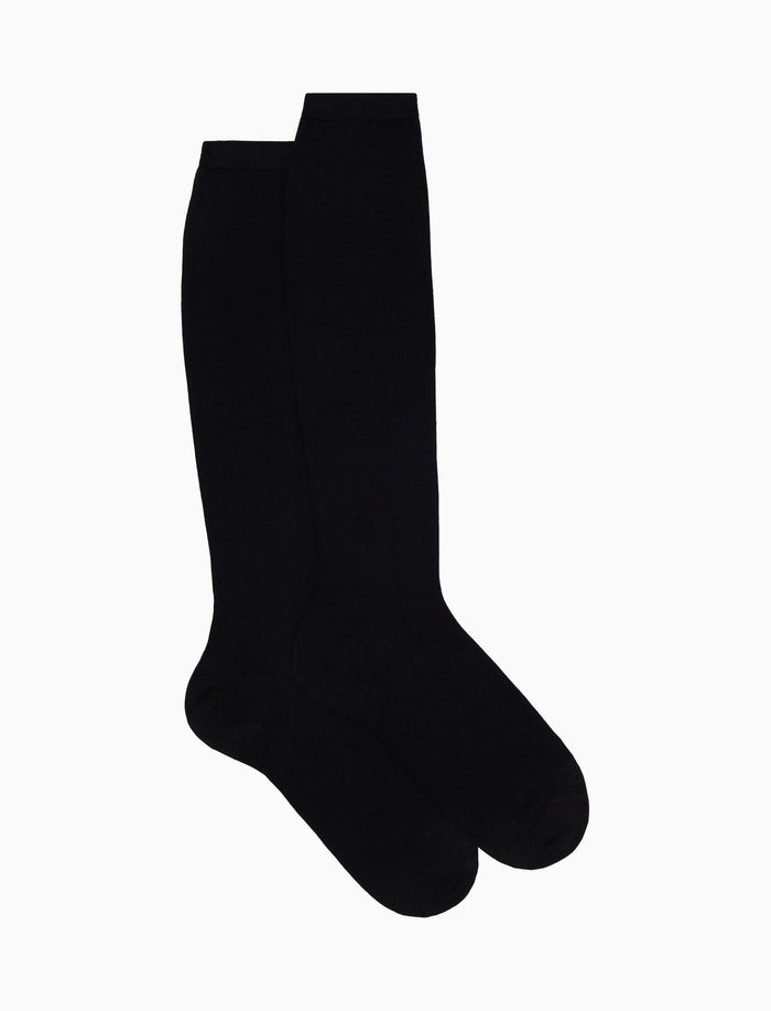 Calze lunghe donna lana blu tinta unita - Gallo 1927 - Official Online Shop