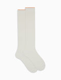 Calze lunghe uomo cotone bianco tinta unita a coste - Gallo 1927 - Official Online Shop