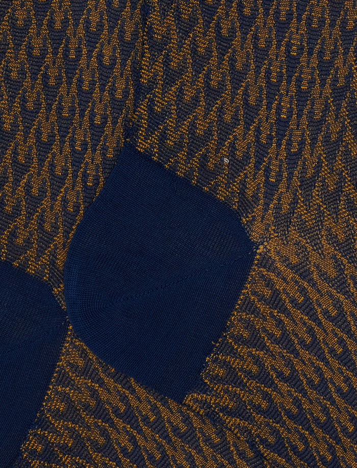 Calze lunghe uomo cotone blu fantasia cravatteria - Gallo 1927 - Official Online Shop