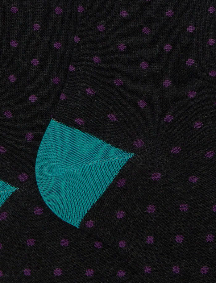 Calze lunghe uomo cotone grigio fantasia pois - Gallo 1927 - Official Online Shop