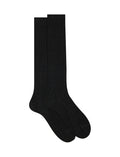 Calze lunghe uomo cotone grigio tinta unita a coste - Gallo 1927 - Official Online Shop