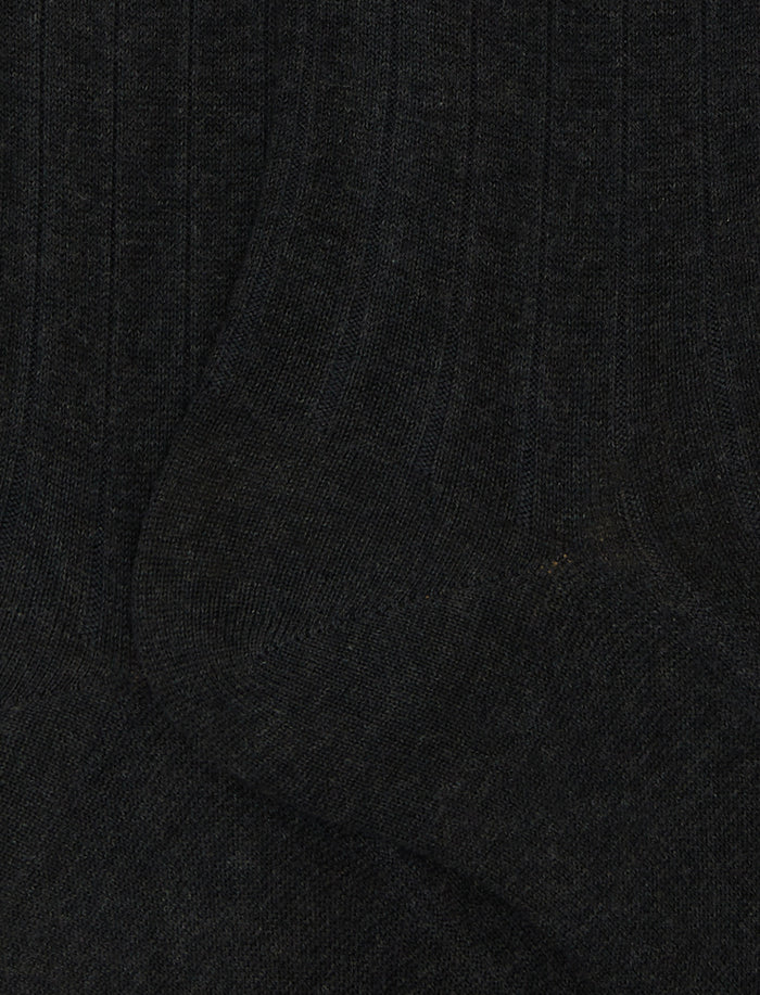 Calze lunghe uomo cotone grigio tinta unita a coste - Gallo 1927 - Official Online Shop