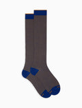 Calze lunghe uomo cotone righe windsor blu - Gallo 1927 - Official Online Shop