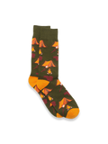 Product Image of Camping Motif Cotton Blend Sock-Green/Orange