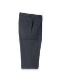 Product Image of Charcoal/blue Wool Blend Mini Check Single Pleated Pant-1