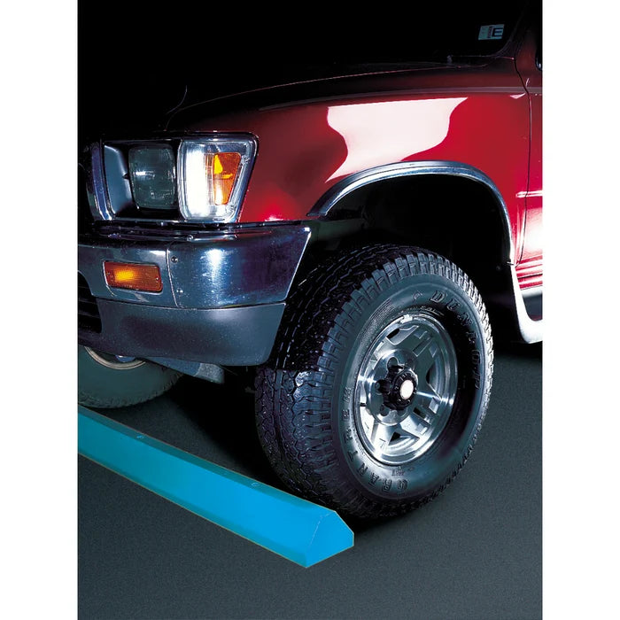 Checkers Parking Stop Curb - Blue - Solid Plastic - 6' Feet Long with Steel Spikes - CS6S-SB