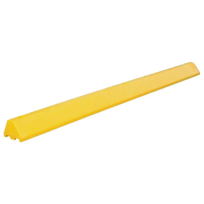 Checkers Parking Stop Curb - Yellow - Solid Plastic - 6' Feet Long with Lag Bolt Hardware - CS6S-LY