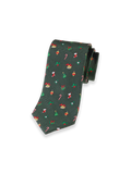 Product Image of Christmas Motif Woven Silk Tie-Green Multi