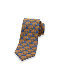 Product Image of Circles Woven Silk Tie-Blue/Gold