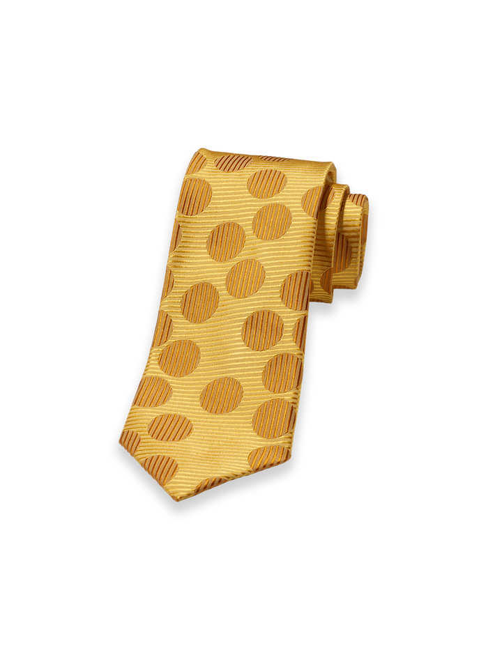 Product Image of Circles Woven Silk Tie-Yellow